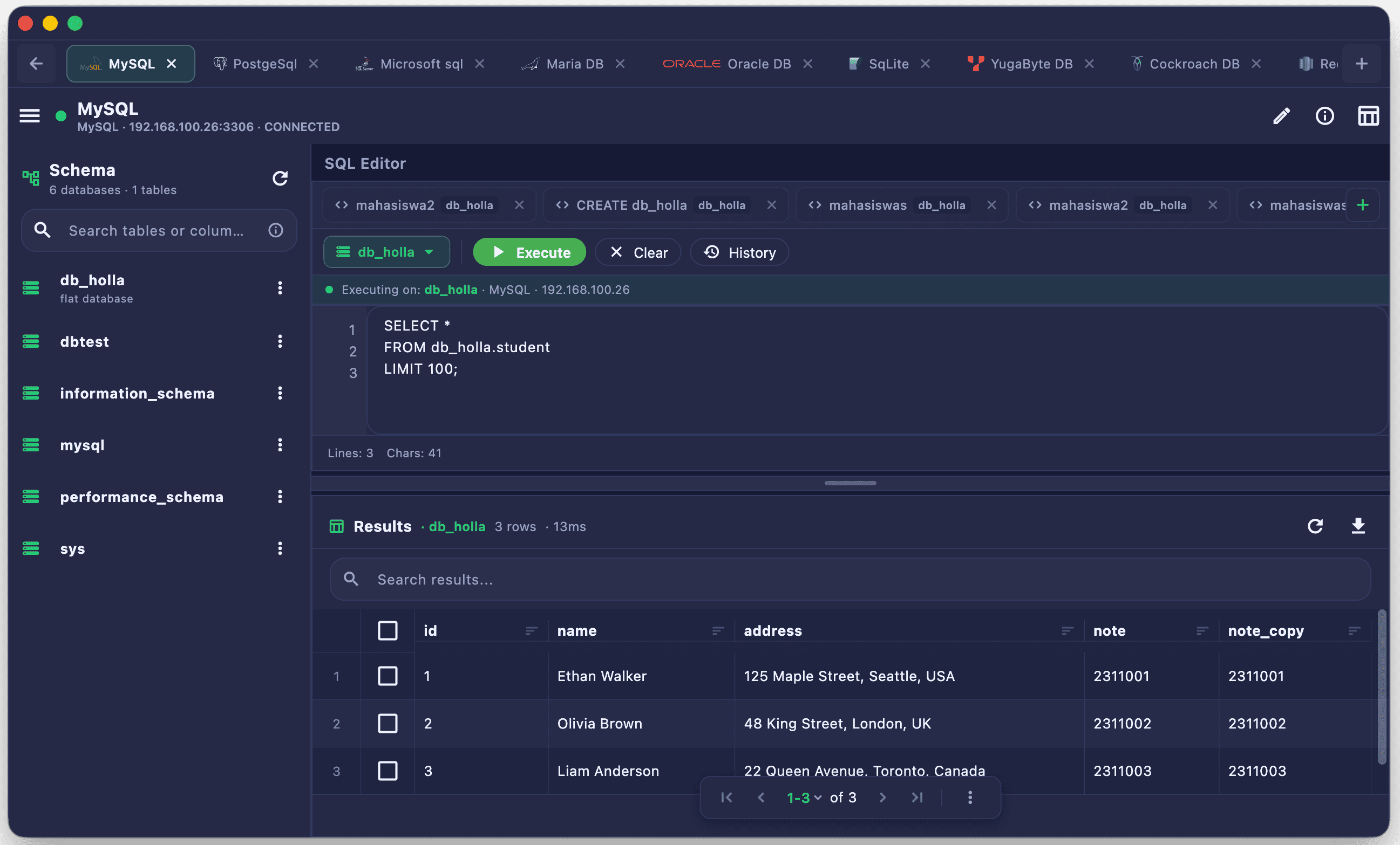 SQL Editor View 1