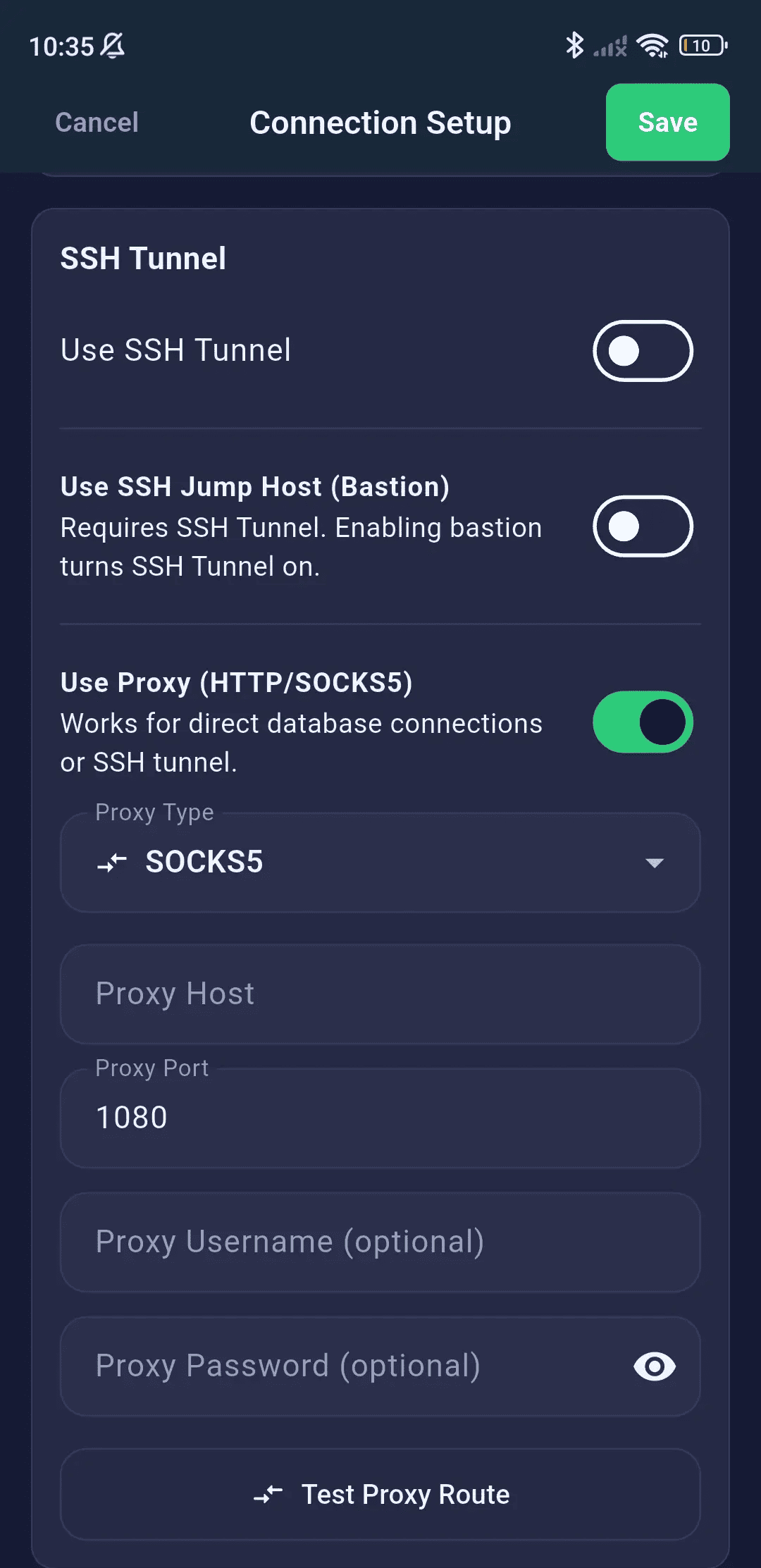 Jump Host Config Mobile