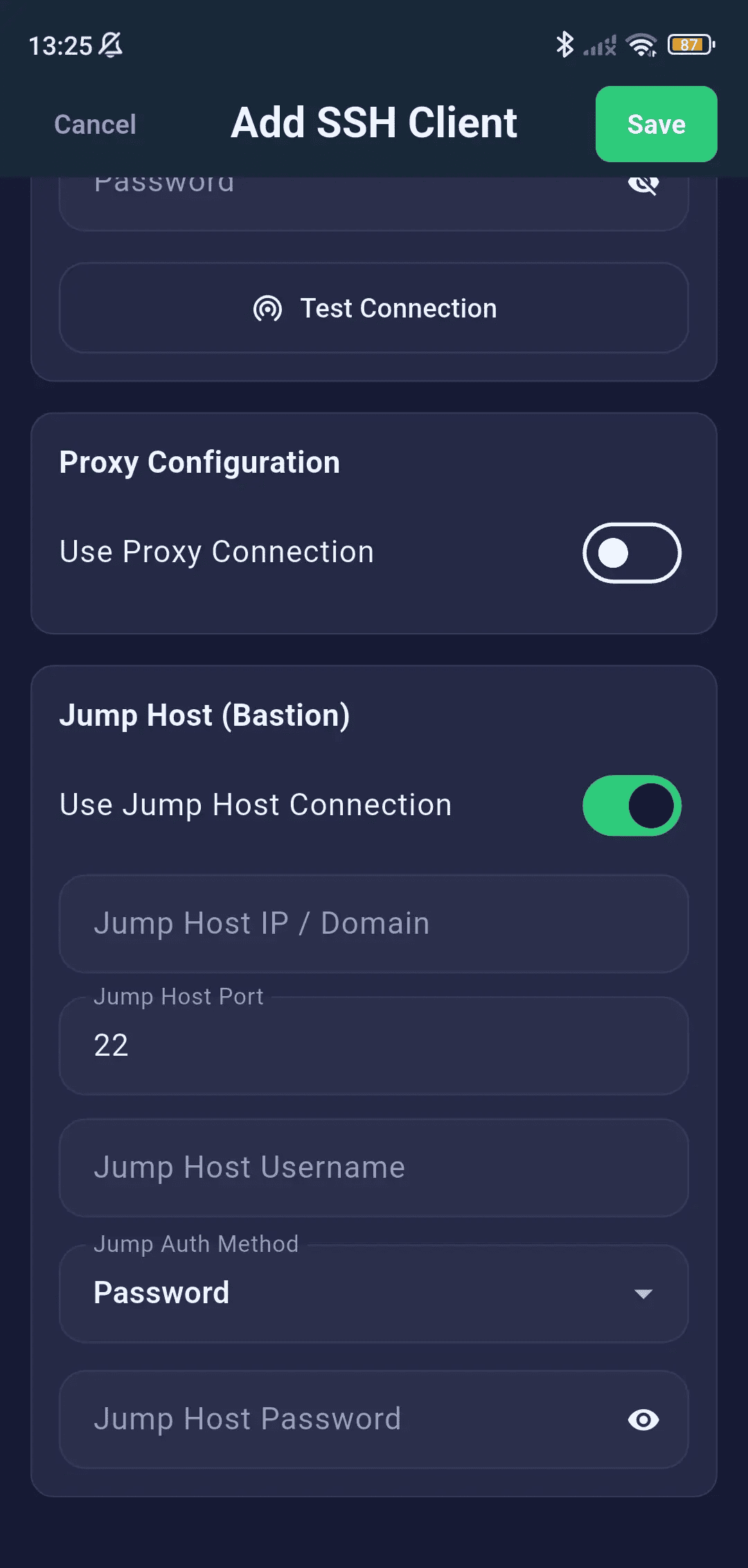 Jump Host Config Mobile