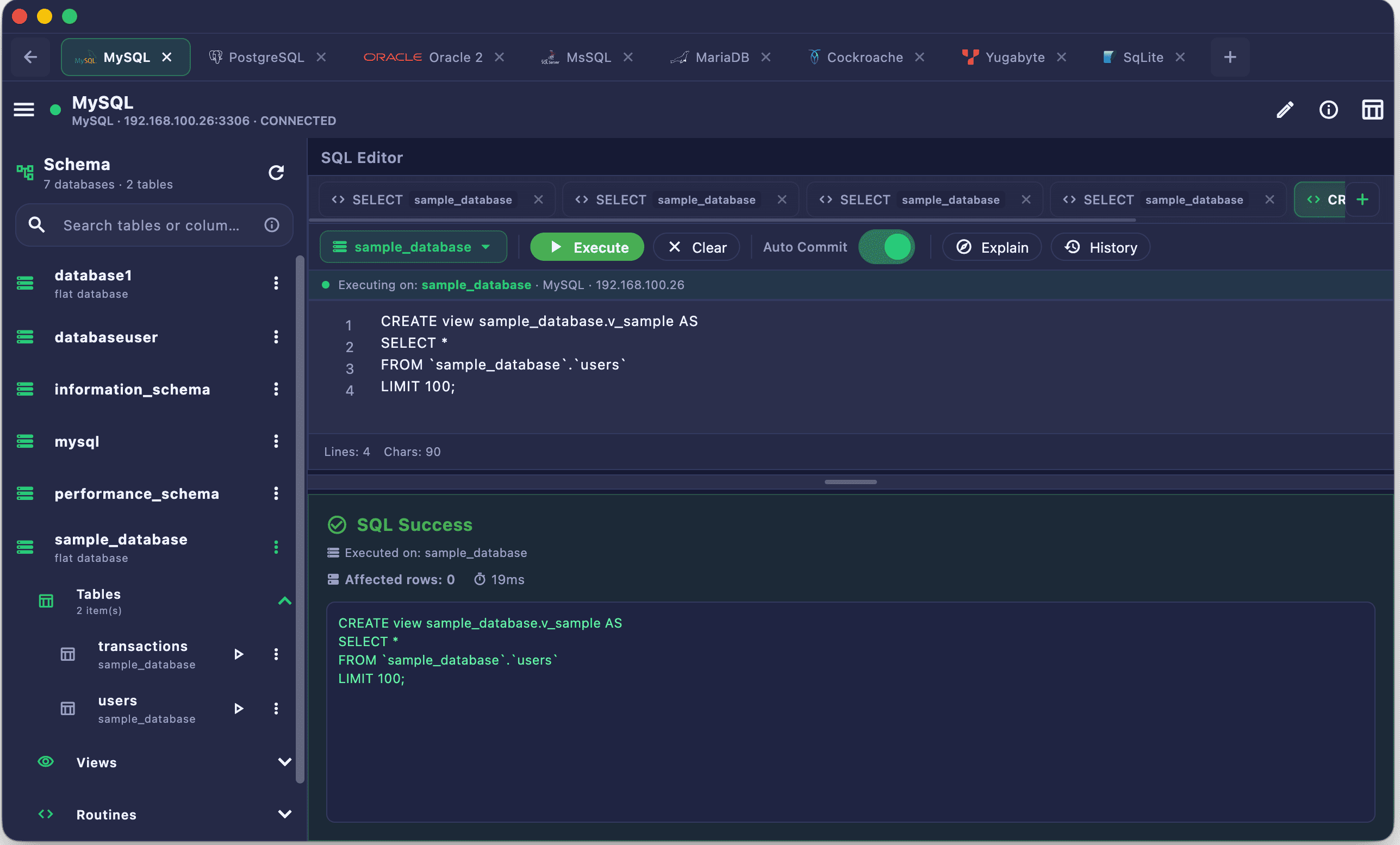 Query Execution Desktop