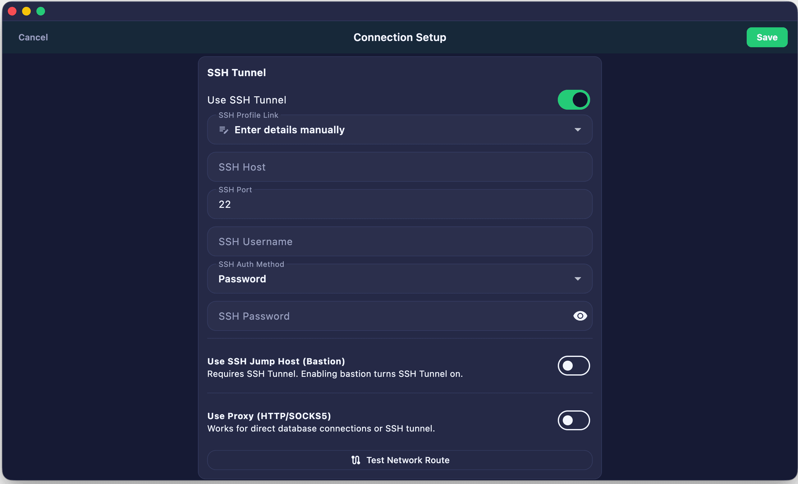 SSH Tunnel Config Desktop