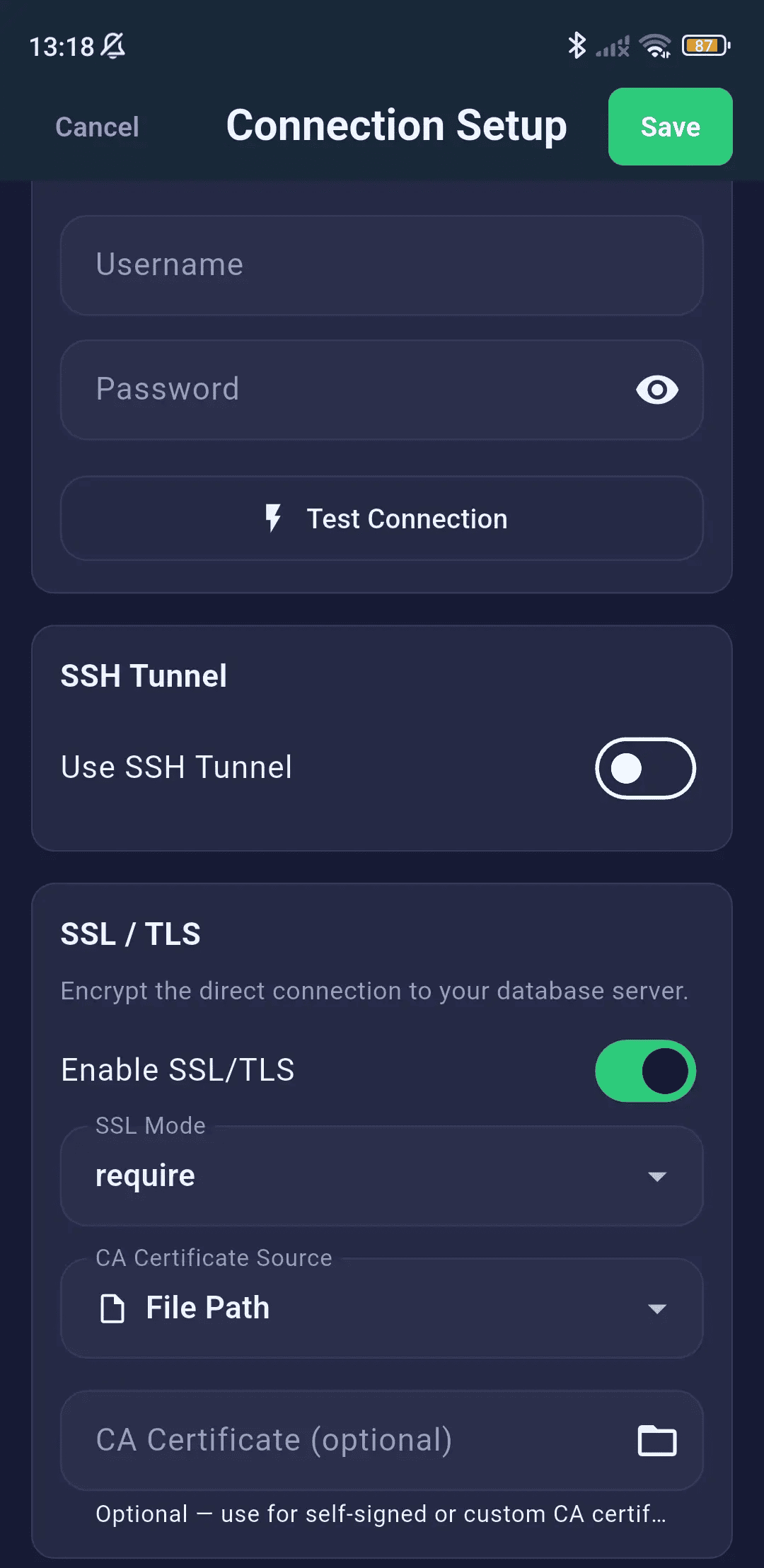 SSL Config Mobile