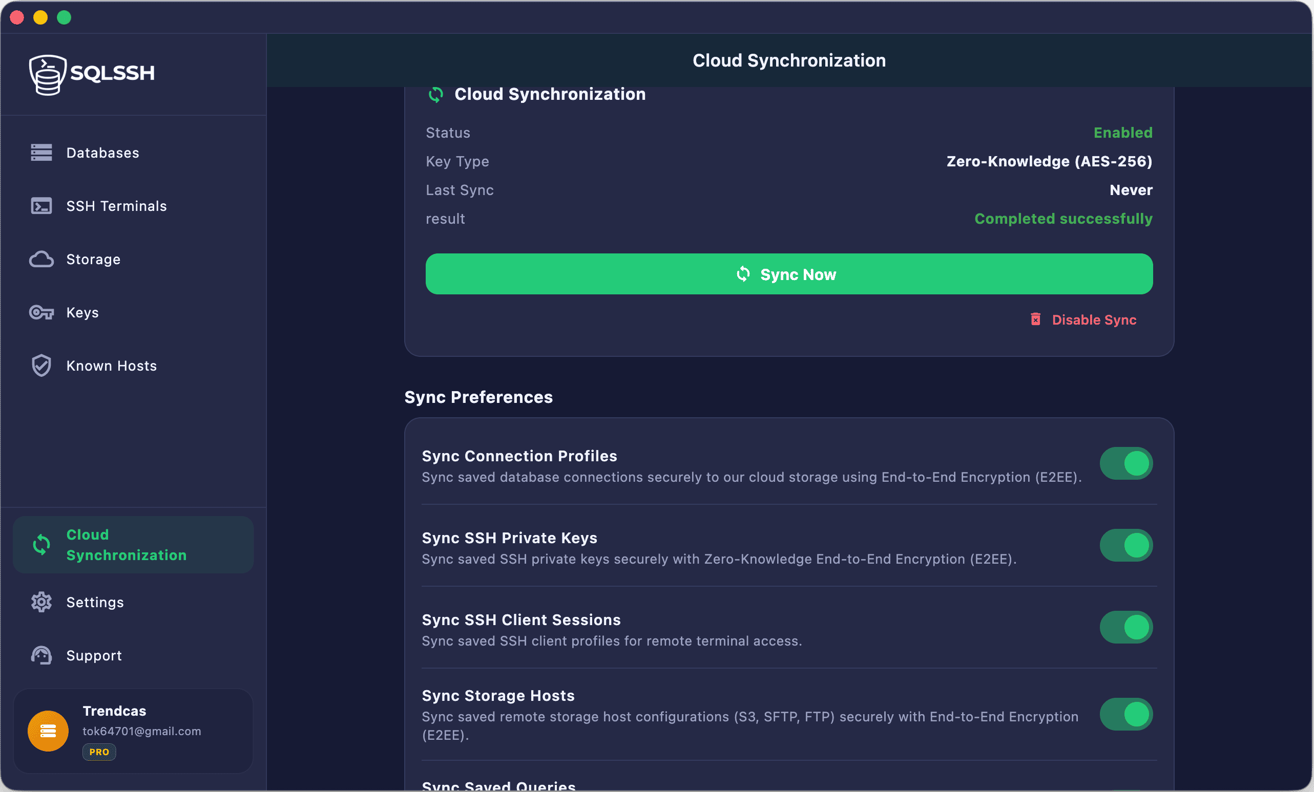 Sync Setup Desktop
