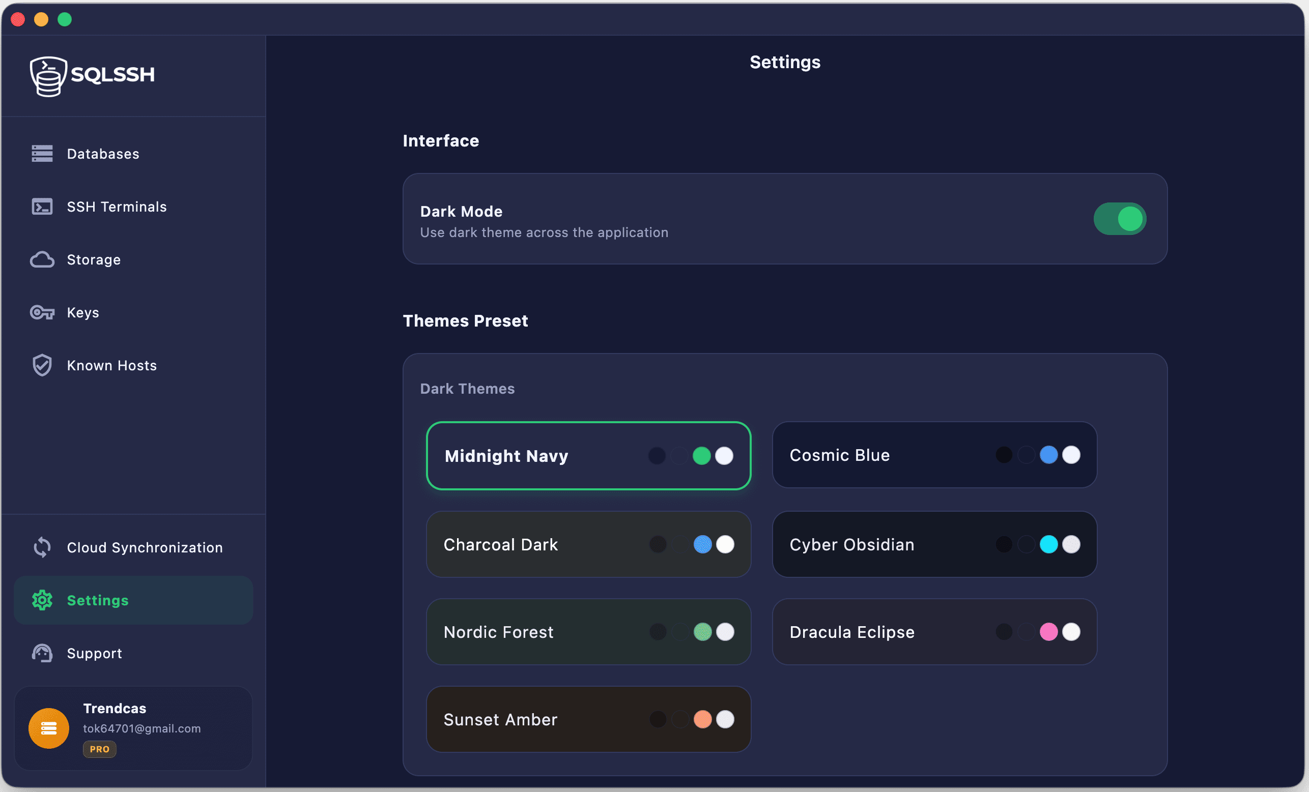 Theme Settings Desktop