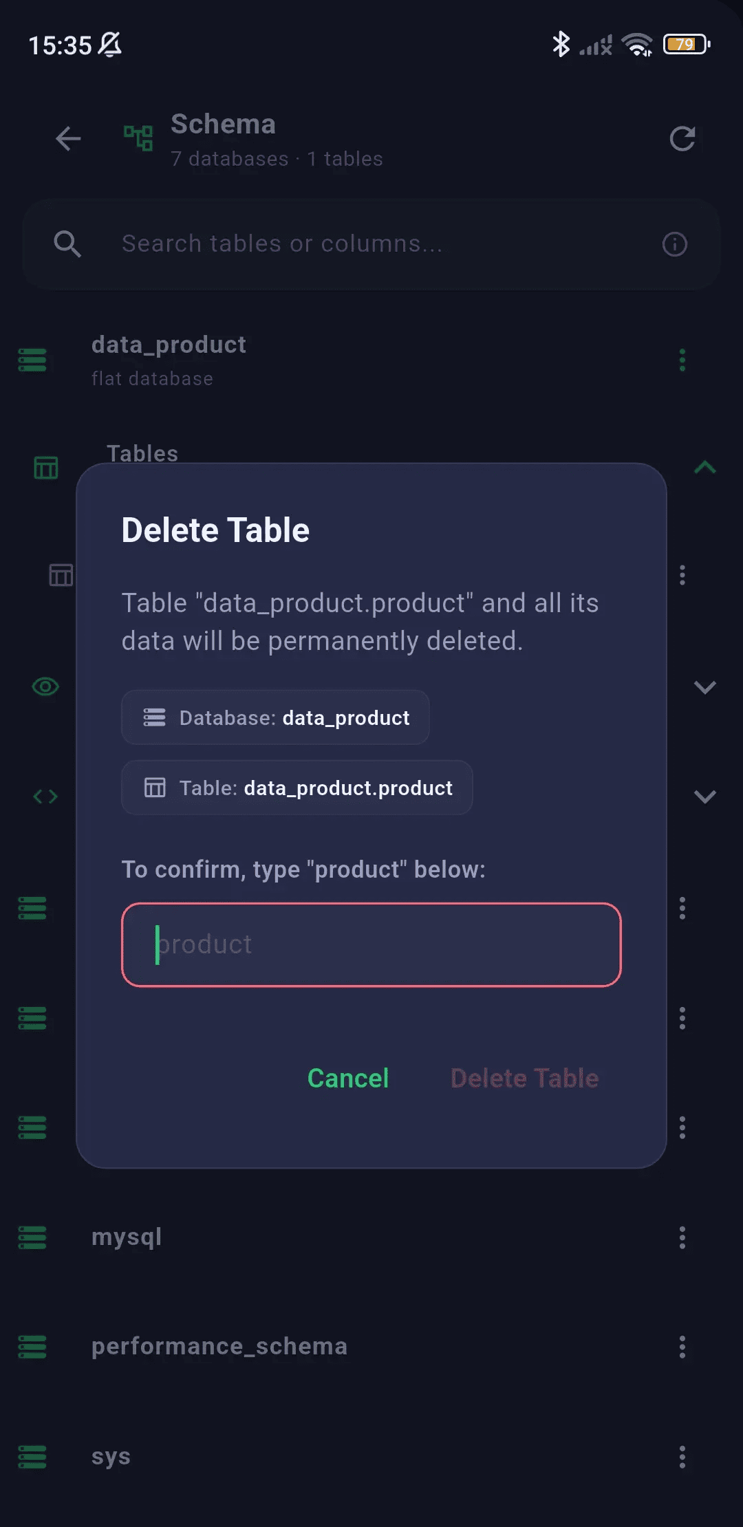 Export Dialog Mobile