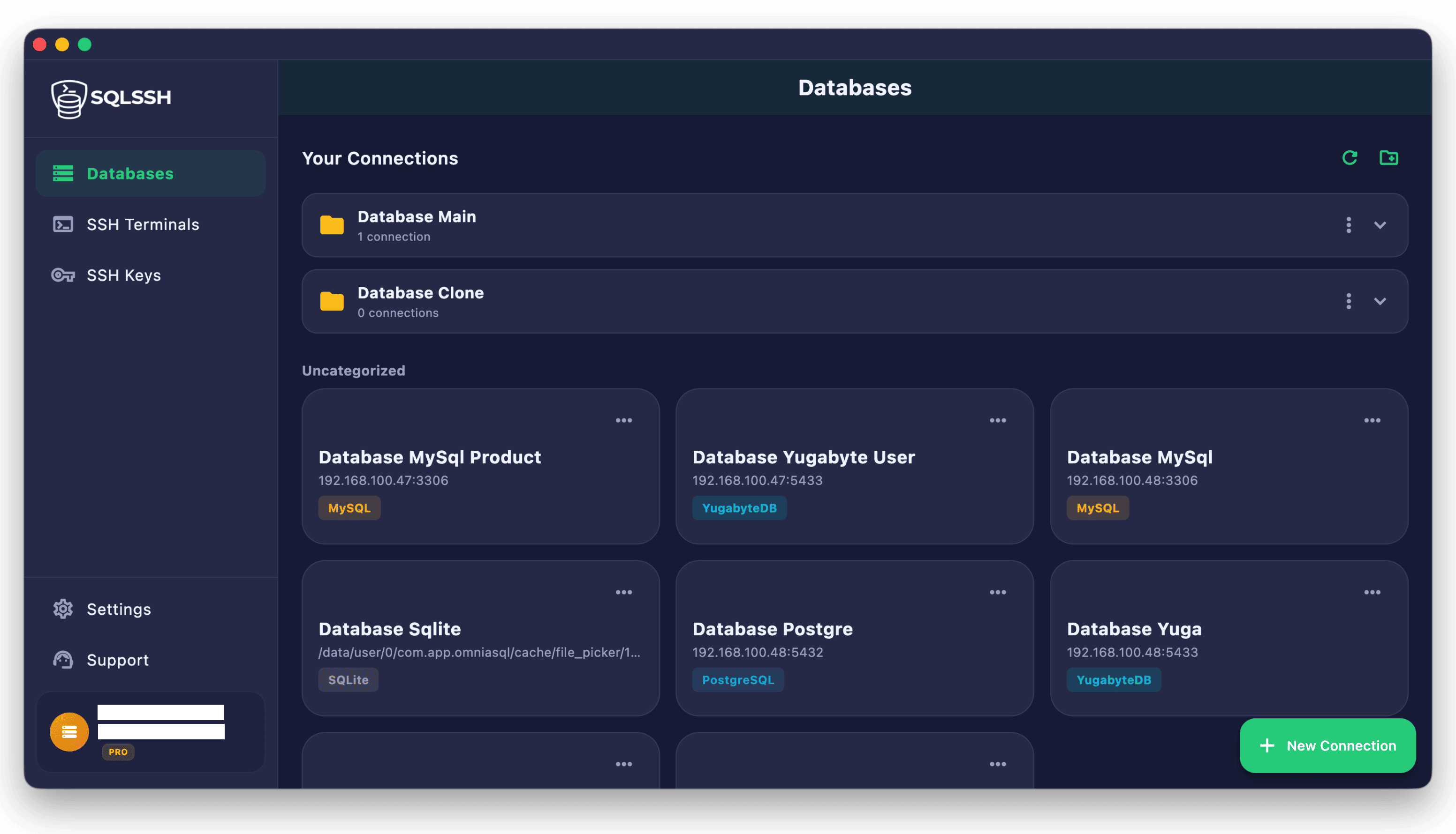 SQLSSH Desktop View